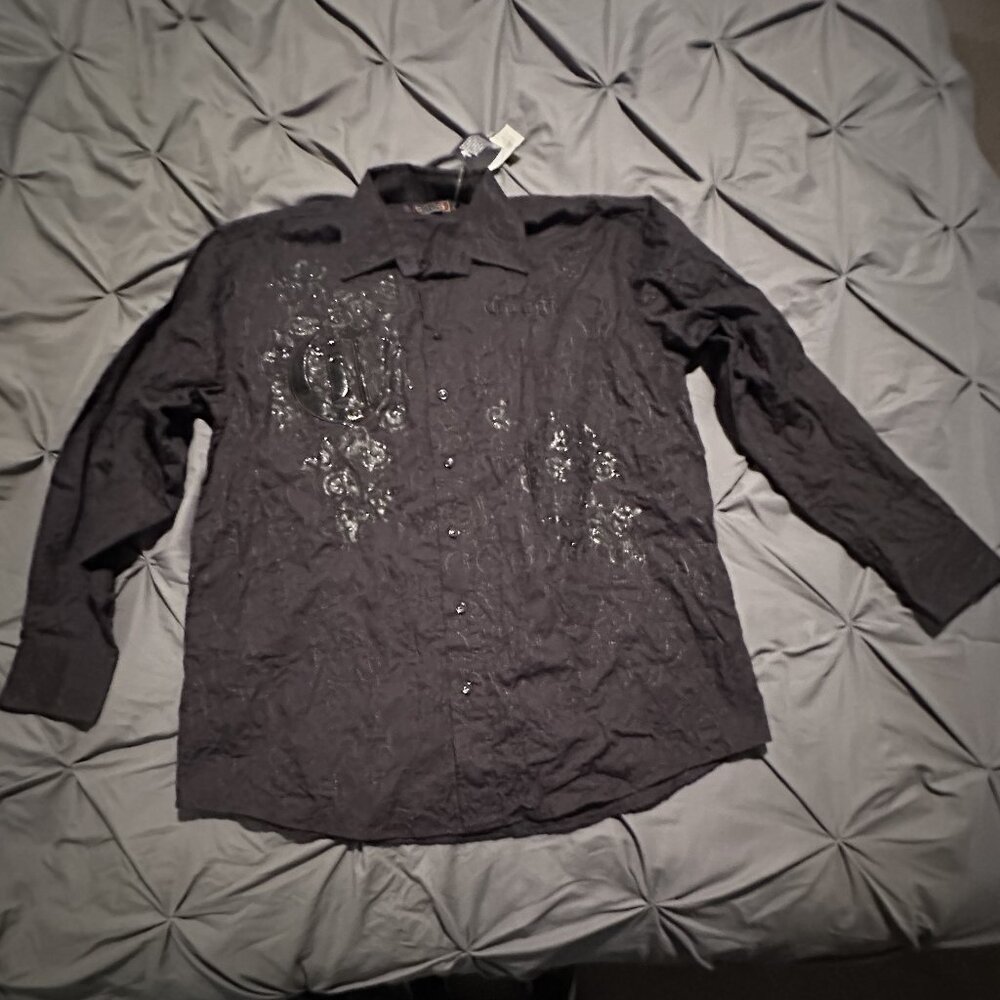 COOGI Mens Long Sleeve Black Dress Shirt - XL - NWT